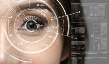 Een voorbeeld van hoe toegang via biometrie (irisscan) eruitziet